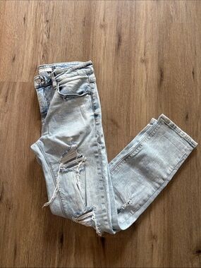 eunina Light Blue Slim Distressed Men's Jeans